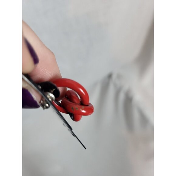 Ultimate 80s Shirt w/ Earrings Women's Sz XL Retro Party Button Down Long - Picture 8 of 9